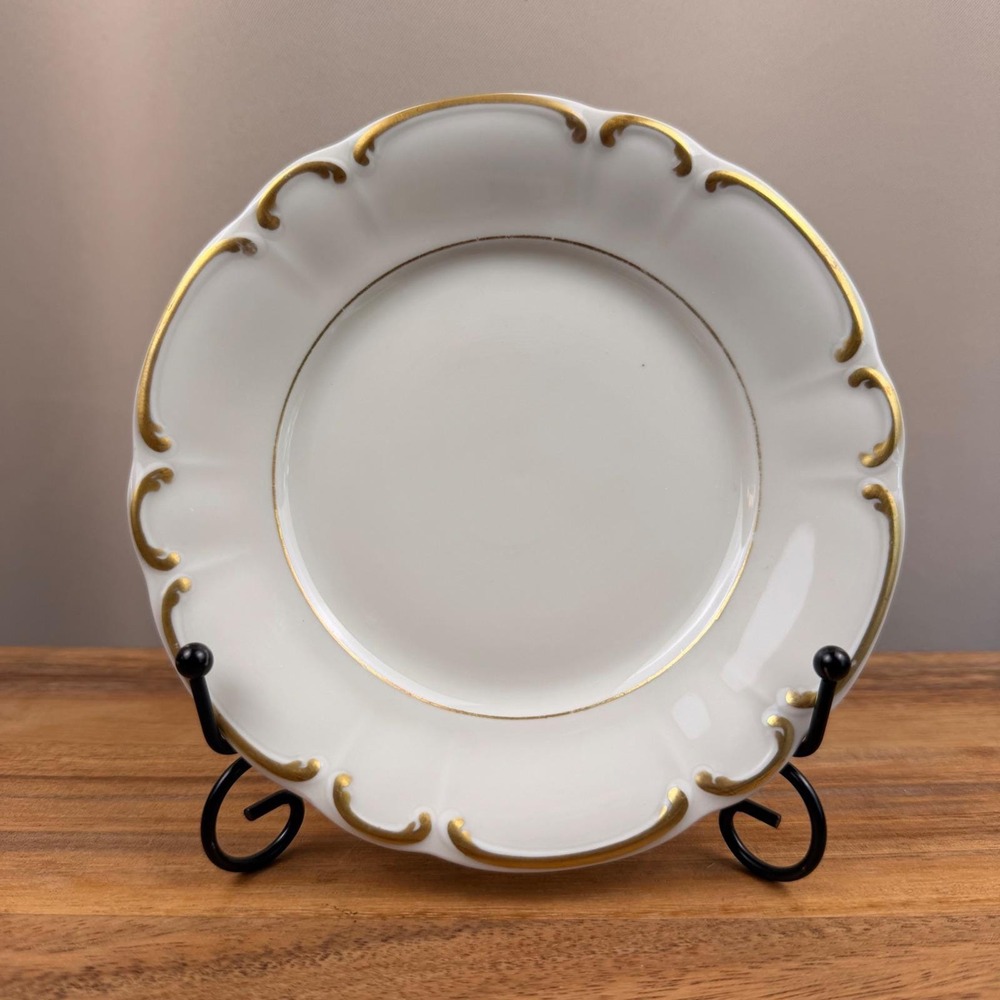 Johann Haviland Antoinette Bavaria Bread Butter Plates Gold Trim Set of 5 6"